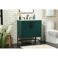 thumbnail image 2 of Elegant Decor Eugene 30" Aluminum MDF Single Bathroom Vanity in Green, 2 of 8