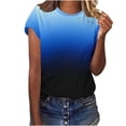 thumbnail image 2 of DailyTrove Women's Ombre Crew Neck Short Sleeve Tee - Gradient Casual T-Shirt, Trendy for Street & Lounge, 2 of 4