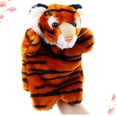 thumbnail image 3 of CIMAXIC Jouet Tigre de Fête Peluche Marionnette à Main Accessoires de Conte d'Histoires Accessoire de Jeu de Rôle Cadeau de Fête Poupée Interactive Parent-Enfant pour Petites Filles (Coffee),10.63"X7.48"X1.57 Pouces, 3 of 4