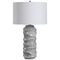 thumbnail image 3 of Uttermost Waves Transitional Ceramic Metal and Fabric Table Lamp in Blue/White, 3 of 7