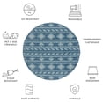 thumbnail image 5 of Safavieh Courtyard Allycia Geometric Indoor/Outdoor Area Rug, Navy/Aqua, 4' x 4' Round, 5 of 9