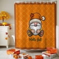 thumbnail image 3 of Shower Curtain 36"W x 78"L Hello Fall Cute Gnome Maple Leaves Fabric Shower Curtains Set with Hooks Water Repellent Bathroom Curtains Machine Washable Bathroom Accessories, 3 of 6
