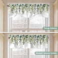 thumbnail image 5 of Green Eucalyptus Leaves Tie Up Valance Curtains for Windows, Kitchen Curtains Window Treatments, Summer Botanical Weeping Short Window Shades Valances for Bedroom Bathroom Cafe 54"x18", 5 of 8