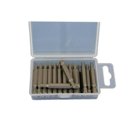 Slot Insert Bit Set - TEMO 25 pc H-4 Hex 5/32 inch (4mm) Impact Ready 2 inch (50mm) Length Screwdriver Insert Bits Hex Shank with quick release slot