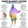 thumbnail image 5 of Rainbow Tie Dye Cloud Pattern Wearable Oversized Blanket,Wearable Blanket Hoodie for Adults,Cozy Hooded Blankets with Super Pockets,Super Warm Fuzzy Pullover for Women & Men, 5 of 6