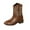 Brown, variant on Womens Embroidered Cowboy Boots Western Style Pointed Toe Mid Calf Boots with Block Heel Back Zipper Fashion Winter Boots Brown