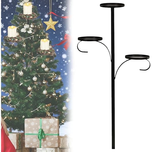wonima02 Triple Tree Topper Shelf for Christmas Tree, Triple Tree Topper Candle Holder, Unique Trees Topper Light up Christmas Trees Decor for Christmas, Holiday, Indoor & Outdoor Decor (23.6IN)