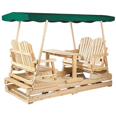 outdoor wooden glider double cedar rustic furniture deluxe natural loveseat