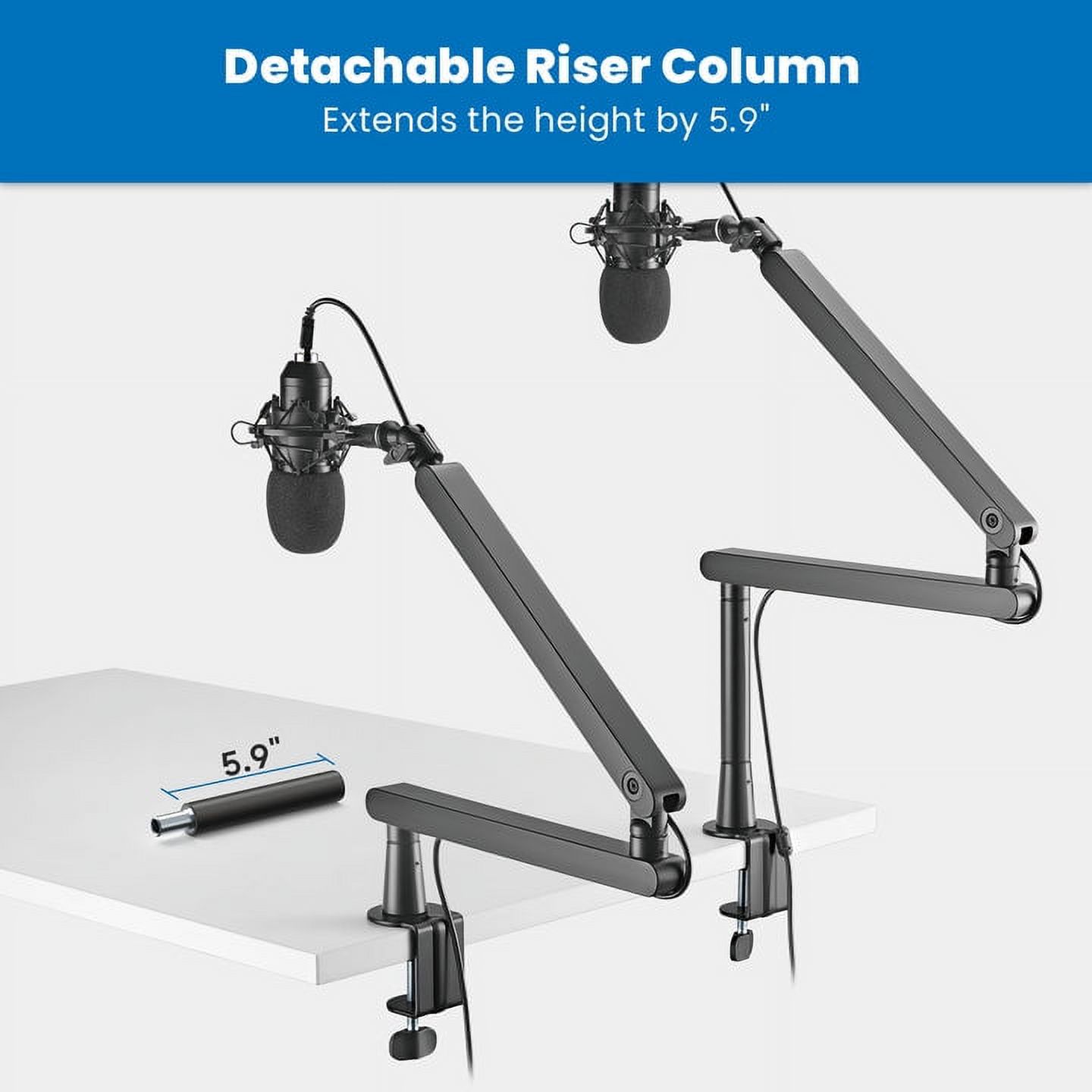 Mount-It! Premium Microphone Boom Arm for Podcasts, Meetings, Recordings