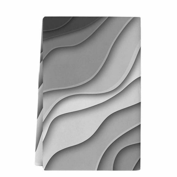 Dish Towels, Abstract Beach Coastal Absorbent Kitchen Towels 1 PC, Ombre Black Gray Geometric Microfiber Hand Towels Dish Cloths Tea Towels for Home  Bathroom,18X28-Inch,