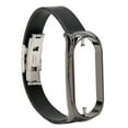thumbnail image 2 of Stainless Steel PU Leather Strap with Bumper Case Smart Watch Replacement Accessory Fit for Mi Band 7 Black and Black, 2 of 14