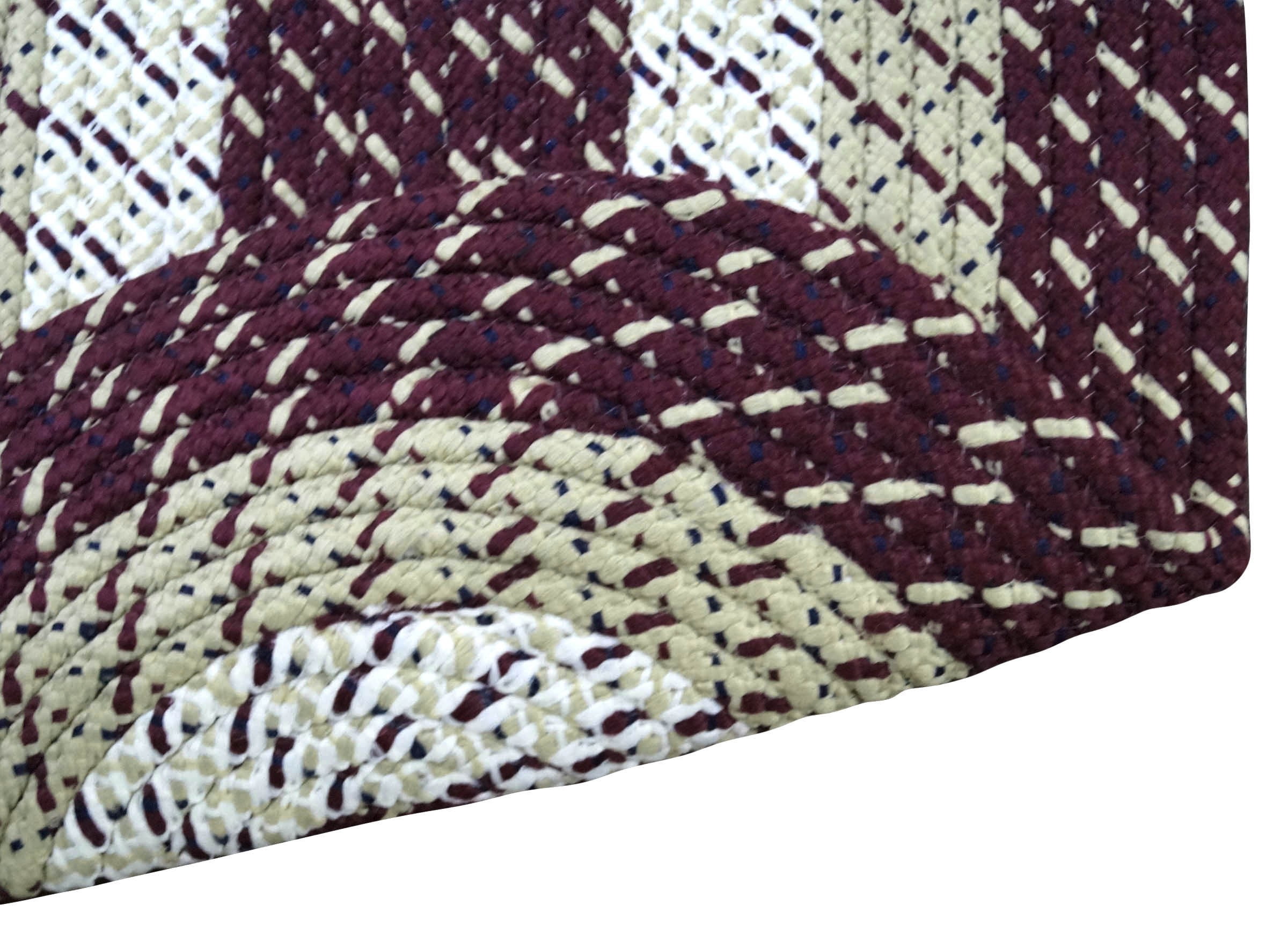 Better Trends Country Chair Pads Collection, 2-Piece Set, 15" Round 100% Polypropylene, Indoor Seat Cushions - Burgundy Stripe