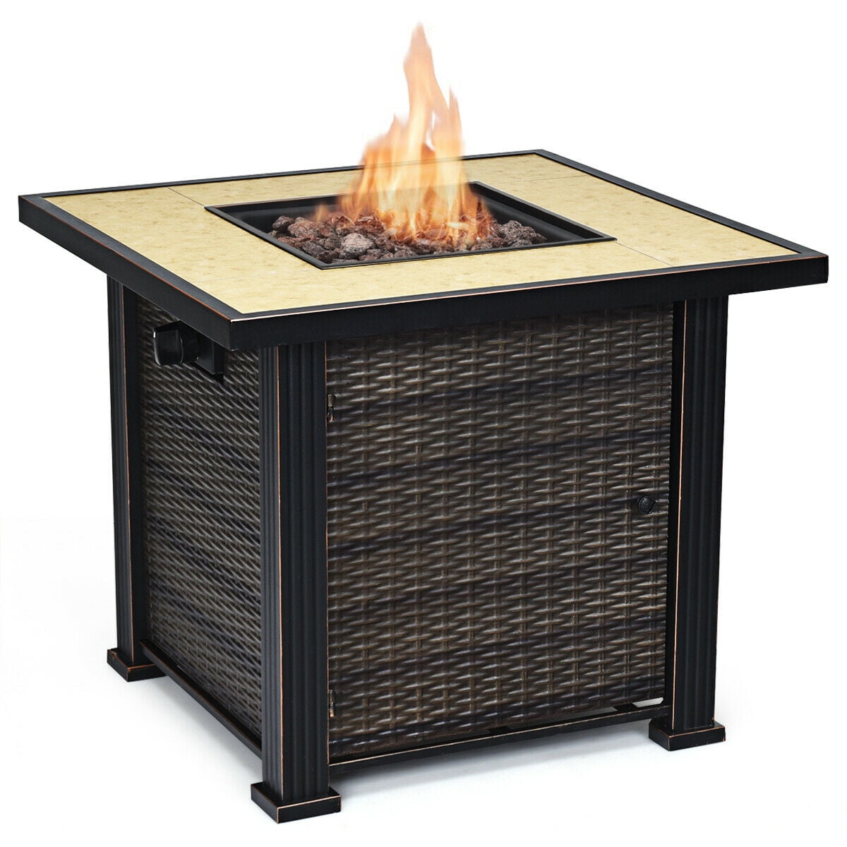 30 Square Propane Gas Fire Pit 50000, Outdoor Propane Fire Pit Table Canada