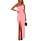 thumbnail image 1 of Vestido PRETTYGARDEN Maxi Rosa con Hombro Descubierto y Abertura Alta Talle S, 1 of 7