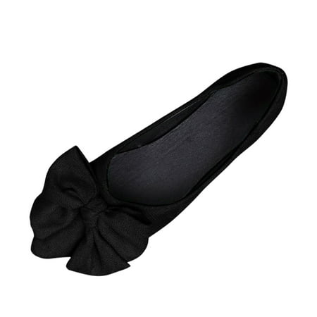 

TOWED22 Women s Pointed Toe Ballet Flat Elastic Cross Strap Comfortable Flats Shoes Slip on Casual Dress Shoes(Black 7)