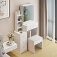 thumbnail image 4 of UBesGoo Vanity Table Set with Sliding Mirror, Makeup Table with 4 Drawers, Dressing Table for Female, Girl, White, 4 of 7