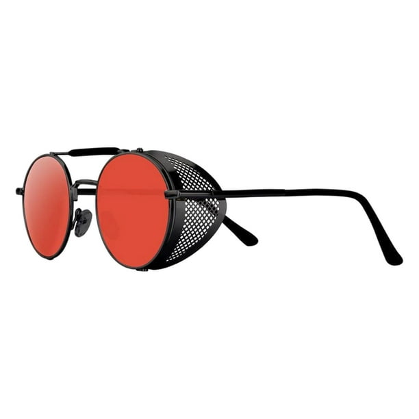 Gafas de sol Redondas Steampunk Sunnimix Con Bloqueo UV Lente roja