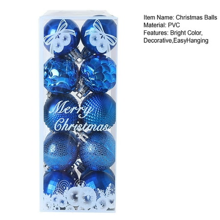 

Hadanceo Christmas Color Ball Multi-styles 20Pcs Xmas Party Hanging Ball Pendant Festival Prop Delicate Party Supplies