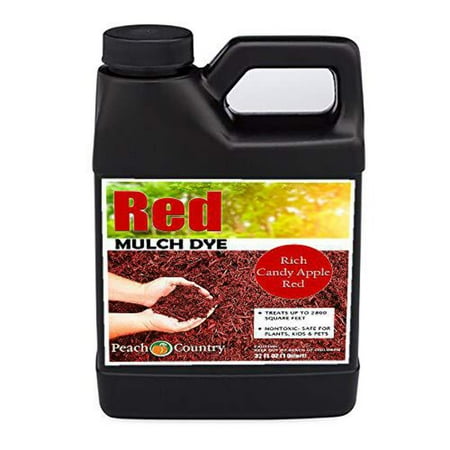 Peach Country Premium Red Dye Mulch  1.1 kg with Non-hazardous Water-based Dye