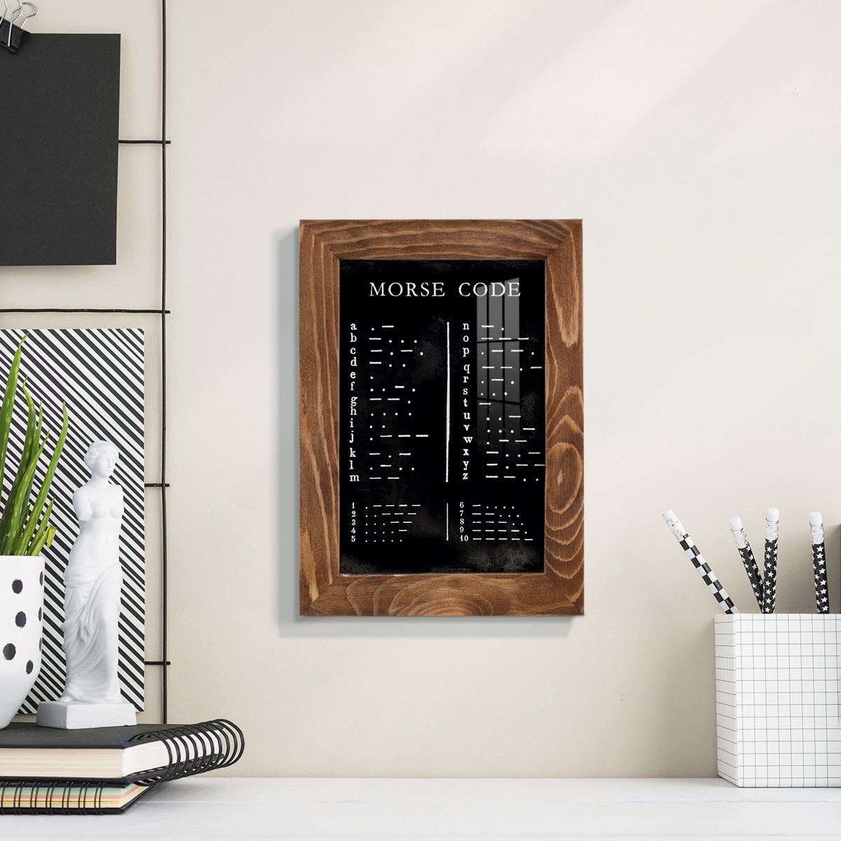 Morse Code Chart - Framed Print w/glass - Walnut