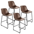 thumbnail image 5 of 24 inch Upholstered Counter Height Bar Stools with Back in Brown, Set of 4, 5 of 7