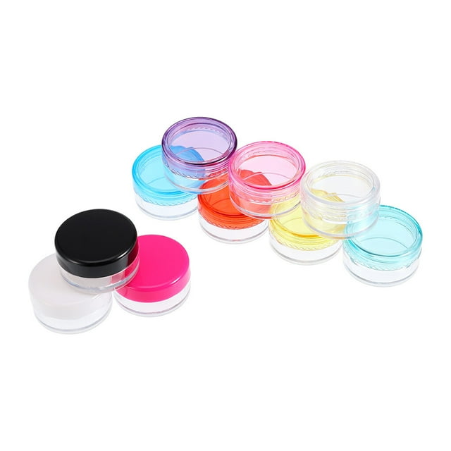Guardurnaity Tarro cosmético de plástico de borde 10x con tapa de tornillo, tarro cosmético duradero y exquisito para manualidades Cuentagotas de vidrio y botellas