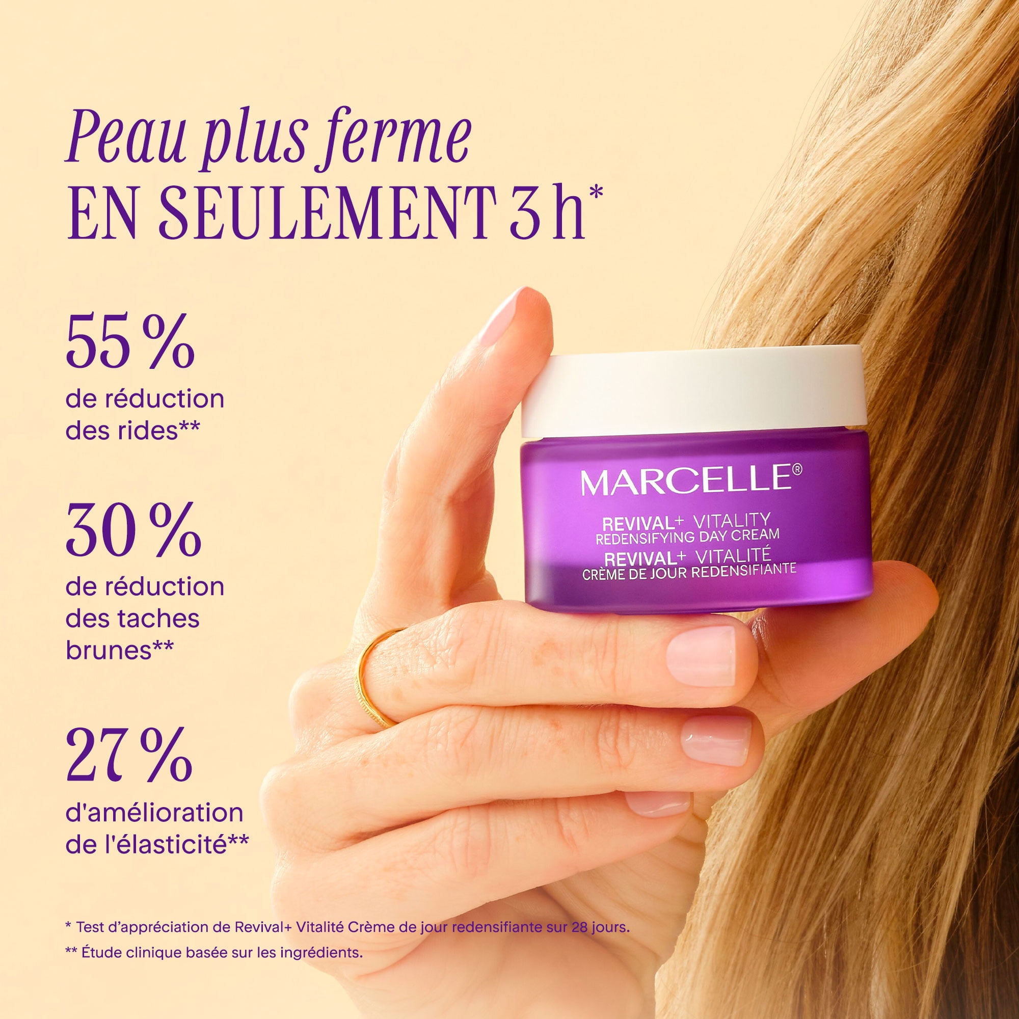 Marcelle Revival+ Vitalité Crème de jour redensifiante, 50 mL Crème de jour hydratante, fermeté et densité peau.
