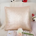 thumbnail image 2 of Cubierta Decorativo Deslumbrante Imitación Brillante Espumoso Satinado Cuadrado Almohada Funda 18x18pulgadas Color champagne PiccoCasa, 2 of 11