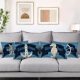 thumbnail image 3 of Nautical Coastal Lumbar Pillow Covers 12x20 Inch Set of 4 Navy Blue Wood Board Seahorse Rudder Anchor Pillow Cases Summer Ocean Themed Cushion Cover for Home Couch Sofa Patio, 3 of 5