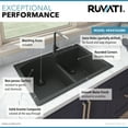 thumbnail image 4 of Ruvati RVG1345BK 33" x 22" epiGranite Drop-in Kitchen Sink - Midnight Black, 4 of 7