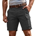 thumbnail image 2 of Cargo Shorts for Men 7 inch Inseam Lightweight Summer Workout Hiking Shorts Pull On Baggy Casual Outdoor Work Short,Dark Gray,3XL, 2 of 10