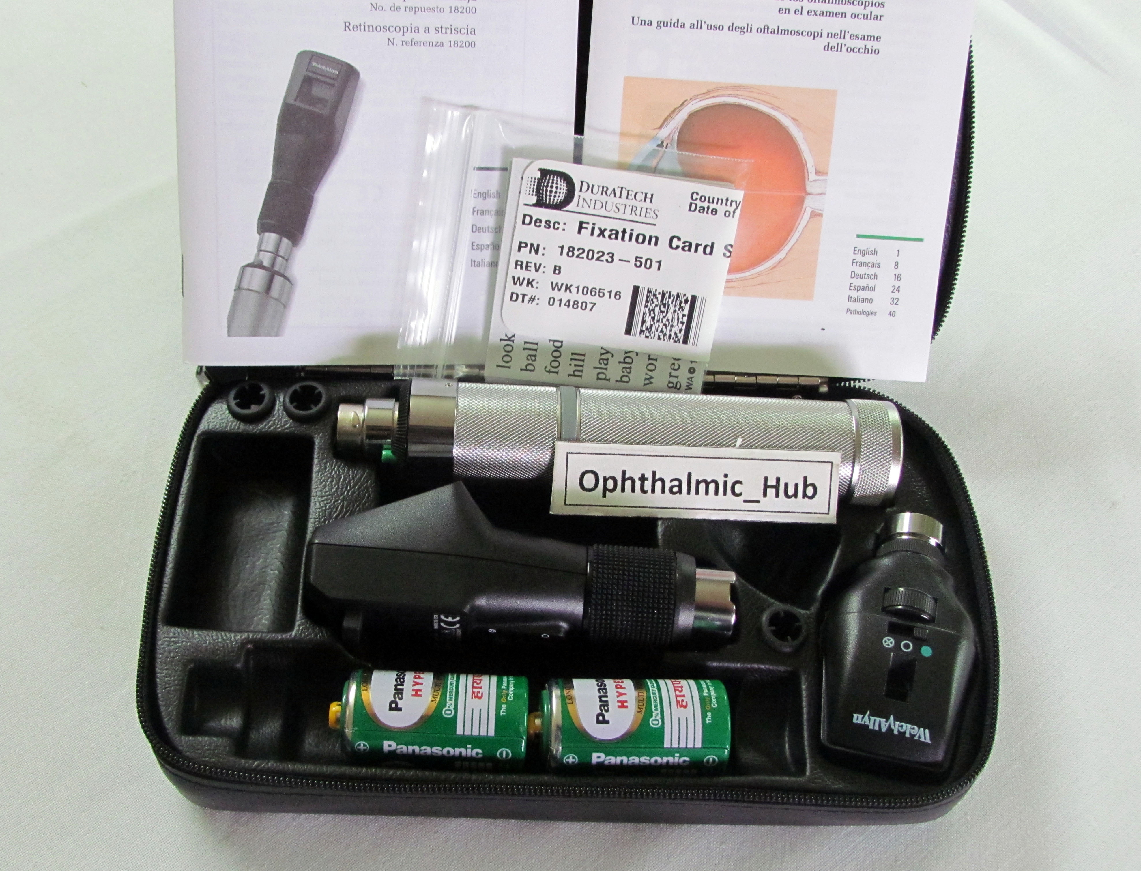 Welch Allyn 3.5v Retinoscope / Ophthalmoscope Set with Handle and Case (Non Rechargeable