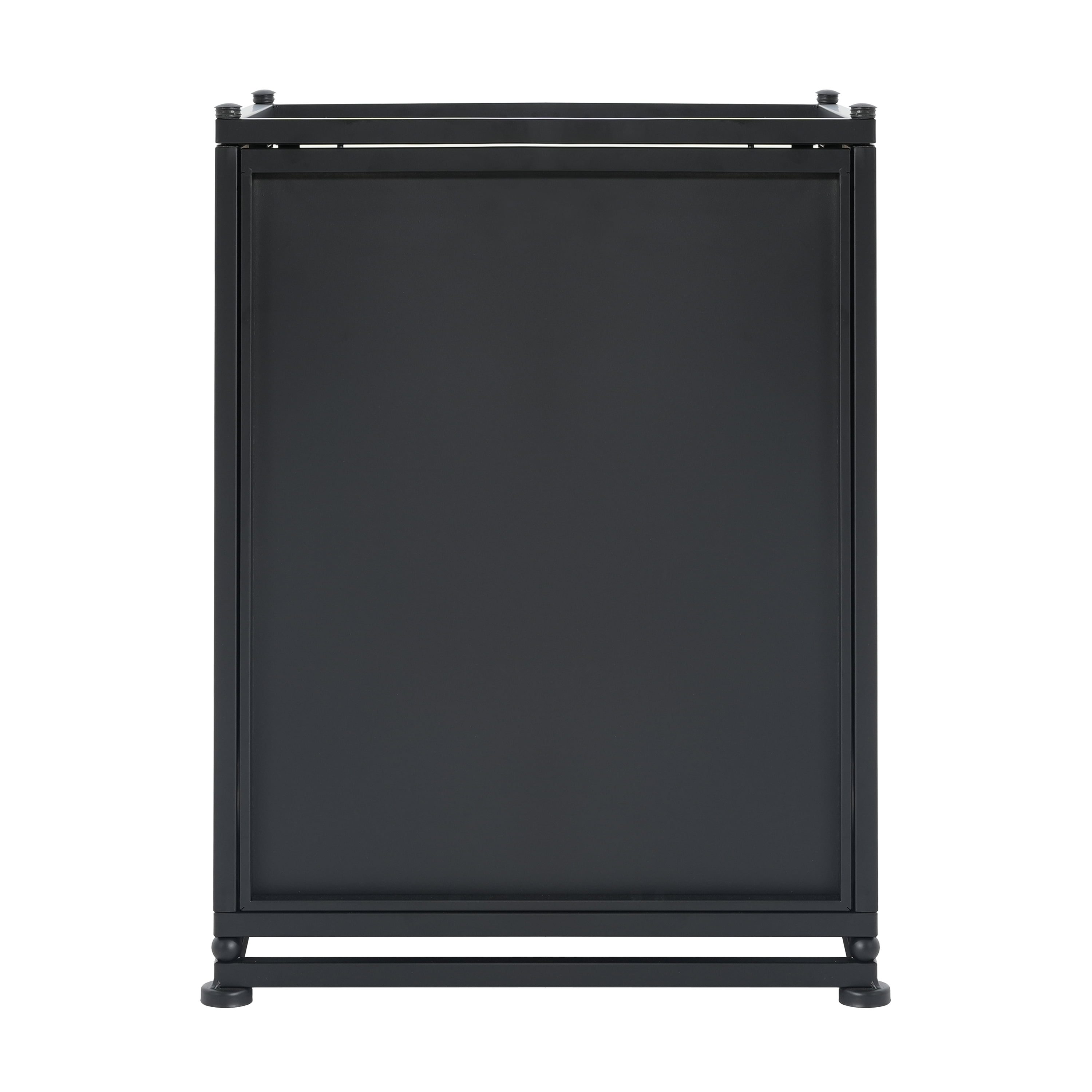 Outdoor Metal Tank Holder Side Table, Matte Black