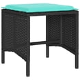 thumbnail image 2 of vidaXL Ensemble de Canapé de Jardin 4 Pcs avec Coussins Rotin Poly Noir, 2 of 5