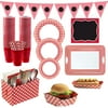 Party City Gingham BBQ Party Supplies, Include Plates, Napkins, Straws, Banner, Basket Liners, Serving Pieces, and More