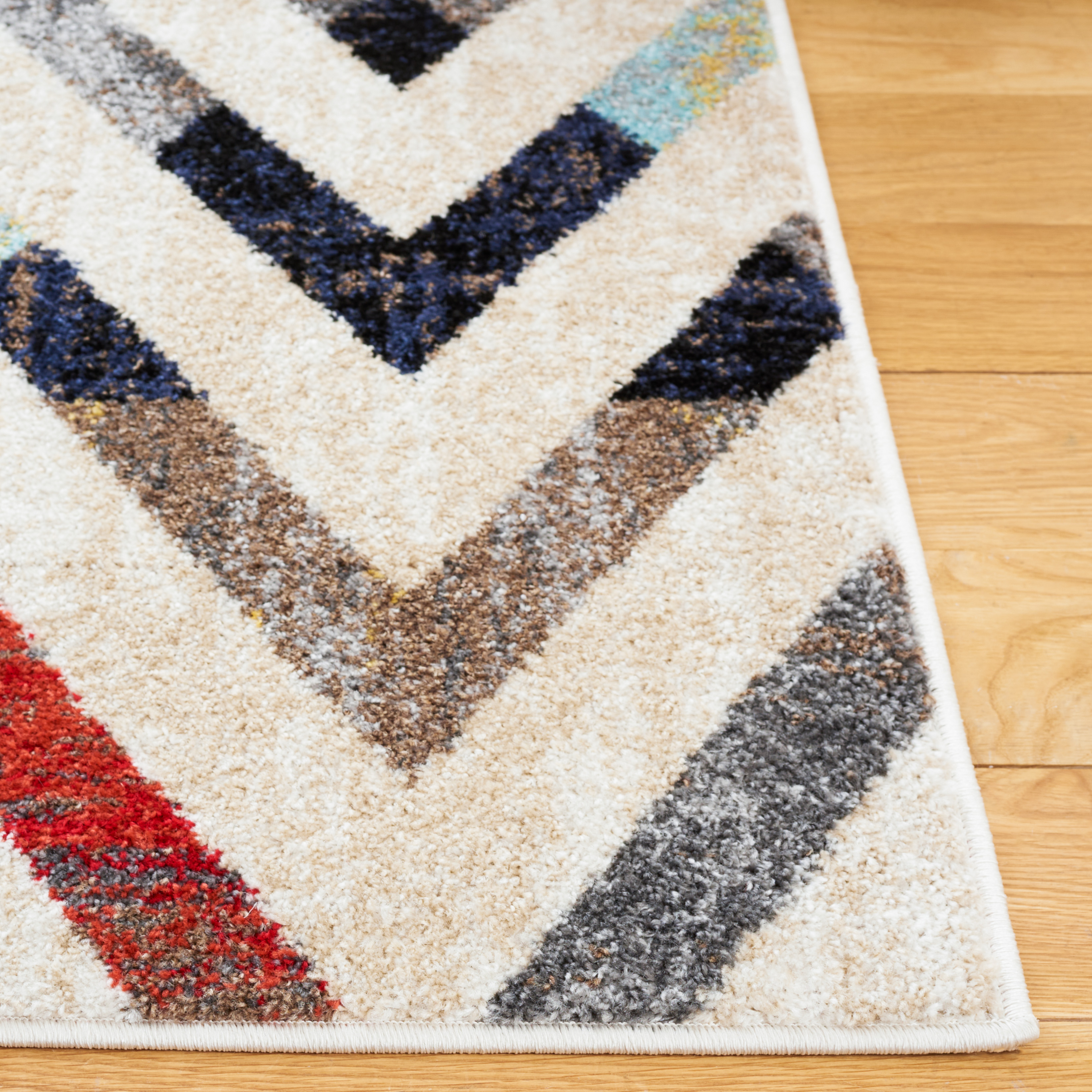 SAFAVIEH Adirondack Kenneth Zig Zag Area Rug, Ivory/Grey Rust, 5'1" x 7'6"