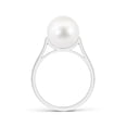 thumbnail image 2 of ANGARA Freshwater Cultured Pearl Ring with Pave Diamonds in 925 Sterling Silver for Women | June Birthstone, Birthday, Anniversary, Jewelry Gift for Women | Pearl Ring, 2 of 8