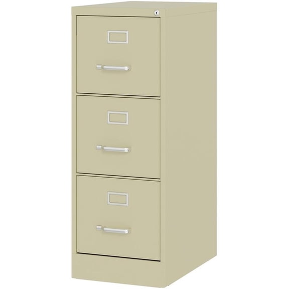 Scranton & Co 22"D 3-Drawer Letter Width Vertical Metal Filing Cabinet in Beige