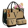 thumbnail image 1 of YOOLIFE Large Jute Tote Bag for Women, Monogram Beach Bag Travel Must Haves Friend Gifts Birthday Gifts Wedding Bridesmaid Gifts Bridal Shower Gifts Self Care Gifts Halloween Gifts for Women Letter V, 1 of 7
