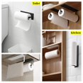 thumbnail image 2 of Soporte autoadhesivo para pañuelos de papel, soporte para rollos de cocina, soporte de pared para armario de cocina o baño, color blanco JFHHH pequeña, 2 of 5