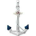 thumbnail image 4 of Sterling Silver Polished 3D Enameled Anchor Pendant(Length 38.1) - Jbsp, 4 of 5