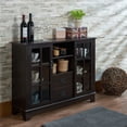 thumbnail image 3 of Visentor 42 Inch Console Table, Buffet Sideboard, Kitchen Dining Room Storage Cupboard Storage Cabinet with Glass Doors, Espresso, 3 of 8