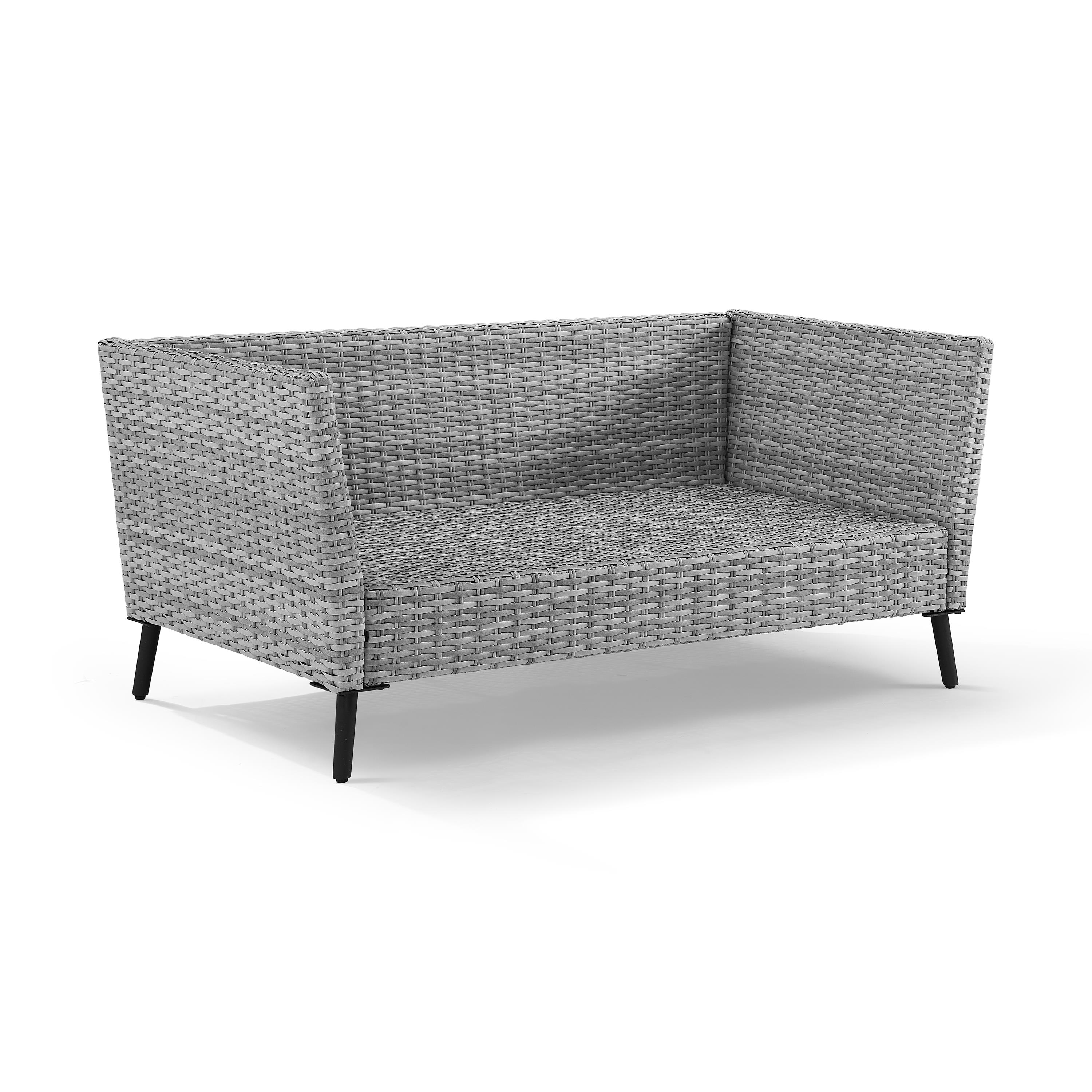 Crosley Richland 2 Piece Wicker Patio Sofa Set in Gray - image 4 of 10