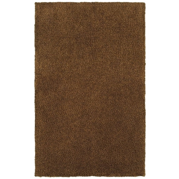 Oriental Weavers Heavenly Hand-made Shag Area Rug - 73404 - 5' x 7' - in Brown - Plush Soft Shag, Modern Style, Hand-Made, Stain Resistant, Bedroom, Office Rug
