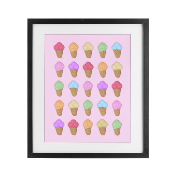 Stupell Industries Contemporary Ice Cream Shaped Candies Black Framed Print Under Glass, 13 x 16, by LISH Creative