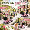 thumbnail image 6 of Ecomobi 4 Wheel Foldable Mobility Scooter for Senior with Removable Dual Lithium Battery, 41 lbs Lightweight Powered Wheelchair for Adult,300 lb Capacity,Travel Scooter for Elderly,Pink, 6 of 9