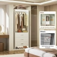 thumbnail image 3 of Homieasy 2FT Closet System with 3 Drawers, 24’’ Closet Organizer, Wood Closet Organizer System, Walk-in Closet or Small Closets Wardrobe, Clothes Rack with Hanging Rods, White, 3 of 8