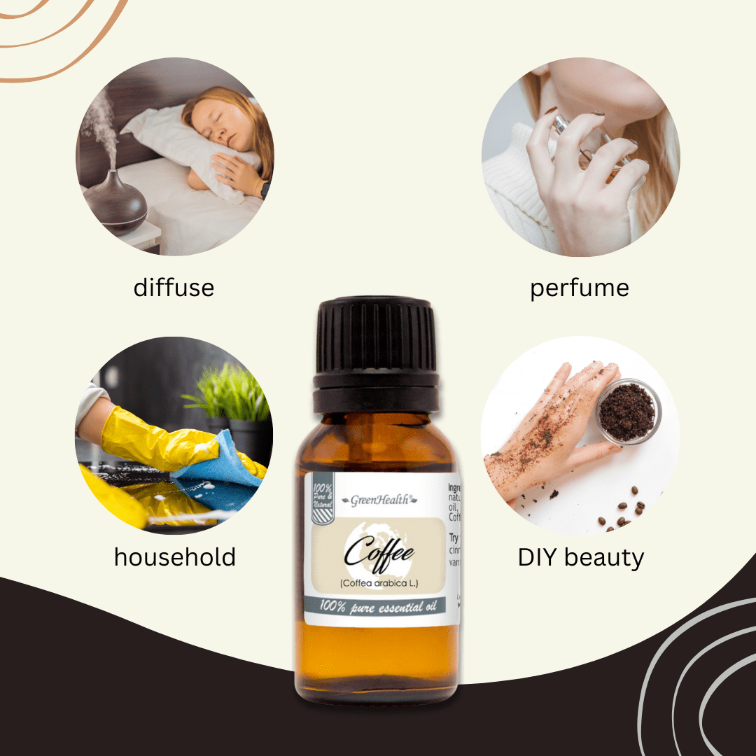 GreenHealth Coffee Essential Oil – 1 fl oz | Roasted Coffee Aroma Oil for Wax Melts, Sugar Scrubs, Room Sprays & Craft Fragrance Blends