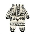 thumbnail image 5 of LIIPEE Boys Romper Casual Winter Hooded Full Sleeve Graphic Jumpsuit Warm Lined Toddler Bodysuit Birthday Holiday Comfortable Breathable Soft Cute Daily Onesie,Black,9-12 Months, 5 of 5