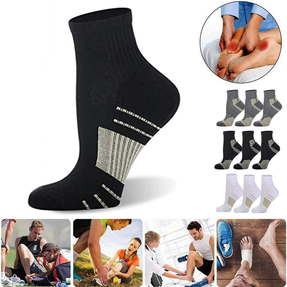 Mens Running Socks Low Cut Man Jogging Socks Short Arch Support Athletic Ankle Socks Non Slip Moisture Wicking